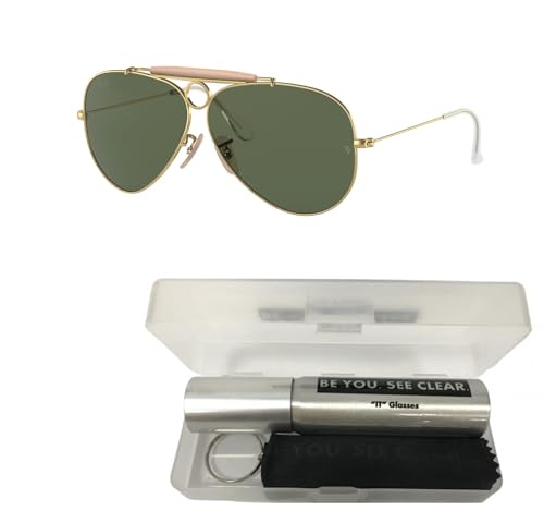 Ray-Ban RB3138 Sunglasses Bundle: RB 3138 SHOOTER W3401 Shooter Arista G-15 Green and Eyewear Cleaning Kit2