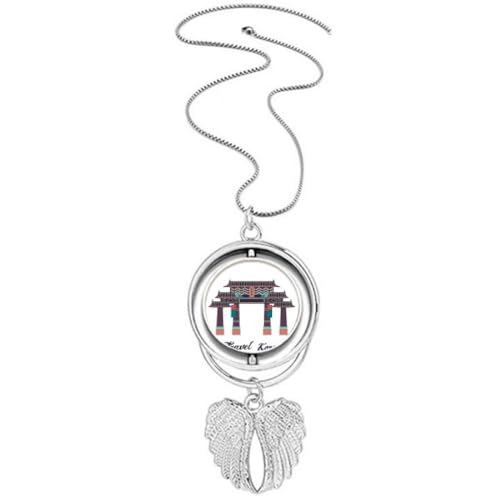 Pendentif arche de Corée collier commémoratif ailes d'ange rotatives bijoux