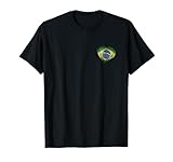 Drapeau du Brésil élégant en forme de cœur T-Shirt