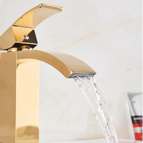 Robinet cascade salle de bain en laiton doré chic et mitigeur design
