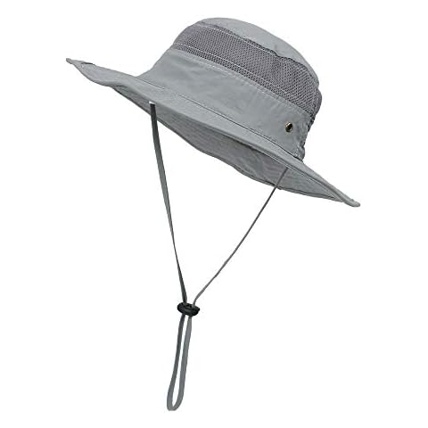 Umeepar Kids Mesh Sun Hat Toddler Baby Summer Wide Brim Beach Hat Hiking Hat Fishing Hat (Grey, 1-4 Years) Cover