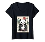 Panda Woodblock print aesthetic