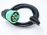 Green 9pin J1939 to 10pin Cable for PT30 ELD Logbook Compliant ECM w/DOT, Compatible with Most Trucks Freighliner & Kenworth, etc