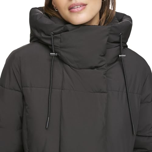 DKNY Women's Hooded Long Down Alternative Puffer Jacket4