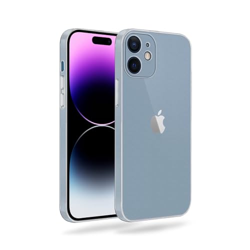Image of Amazon Brand - Solimo Frosted | Translucent | Ultra Thin | Flexible | Anti Scratch | Slim Fit | Soft Back Cover for Apple iPhone 12 Mini - Frosted White