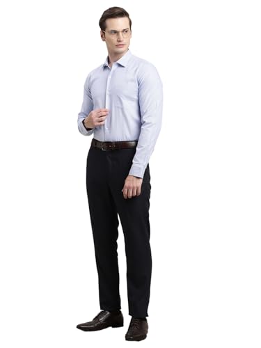 Image of Turtle Men Pure Cotton Regular Fit Dobby Light Blue Formal Shirt||Formal Shirt||Men's Shirt