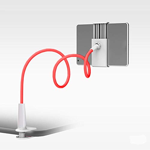 GINY Soporte Universal Flexible de 360 ??Grados para teléfono Perezoso de Brazo Largo Soporte de Mesa Soporte de Montaje de Clip-Rojo