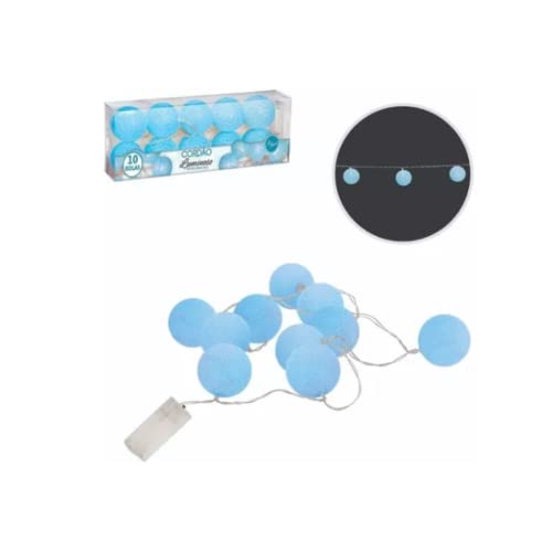 Cordão de luz de LED à Pilha com 10 bolinhas - Azul