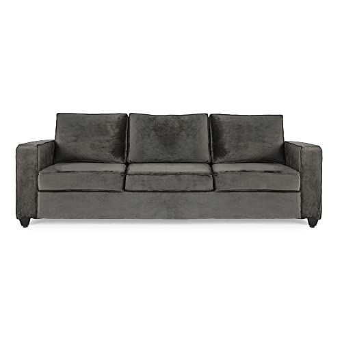 Image of Wakefit Sofa Set | 3 Year Warranty | Sofa 6 Seater, 6 Seater Sofa for Living Room, Wooden Sofa Set, Sofa Set 3+2+1 Seater - Napper(Fabric-Velvet : Tuscan Tan)