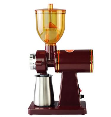 YZHDQ 電動コーヒーグラインダー コーヒーグラインダー 8段階変速調整 小型 家庭用 電動 手作り家庭用 機械ステンレス鋼の刃 コーヒー店 ケーキ店ドーナツ店などに適用 (赤1)