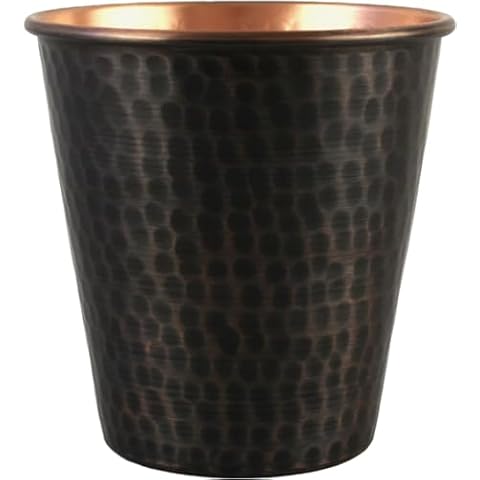 DEDE Copper - CC Series (18 oz) - Super Heavy Weight Drinking Cups or Serving Cold Beverages and Cocktail Mugs, Handmade Unlined Uncoated 100% Pure Copper Tumblers (Hammered Antique) Cover