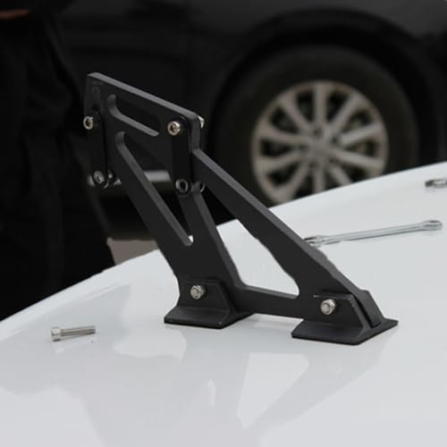 Support d'aileron arrière de course en aluminium noir pour spoiler