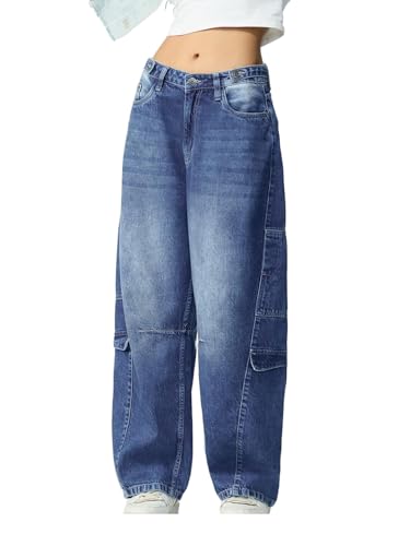 Jean coupe cylindrique en coton lavé idéal pour un usage quotidien