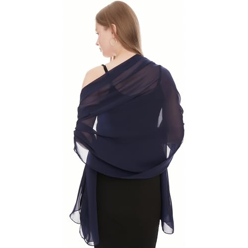 Echarpes Et Foulards Mousseline De Femme - Châle Écharpe Femme Bleu Marine- Chale Echarpe Et...