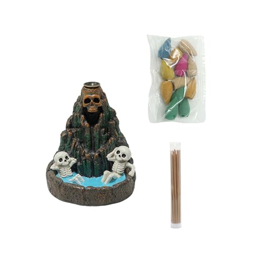 スケルトンマウンテンインコンズバーナー美しい滝インセンツバーナールーム装飾バックフローギフトバックフローホルダーと滝