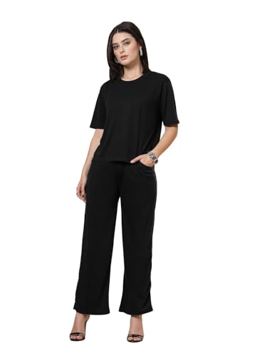 Image of CHKOKKO Casual Co ord Set For Women Stylish Summer Wear Cord Half Sleeves Round Neck Track Suit Coords Travelling Outfit Western Ladies Co ords