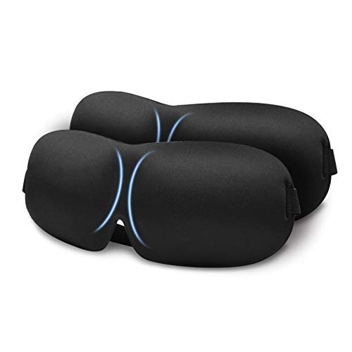 Sleeping Masks for Women and Men | Upgraded, Contoured & Comfortable 3D Eye Mask for Sleeping | Portable Night Blindfold for Travel, Meditation | Soft, Breathable Memory Foam Eye Shades Cover Comple