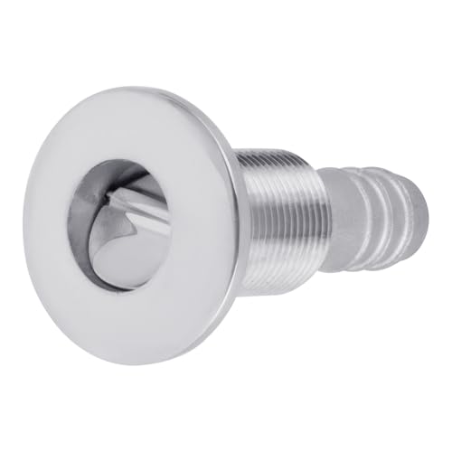 White Water 6651S-SCP Marine 316 Stainless Steel Thru-Hull Fitting with Scupper â€“ High Polished Cast Marine-Grade | 3/4\" NPSM Thread | Corrosion-Resistant Drain Fitting for Boats & Watercraft