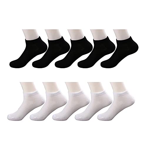 10 pairs of white and black disposable socks, travel portable replacement elastic stockings, suitable for sports business travel