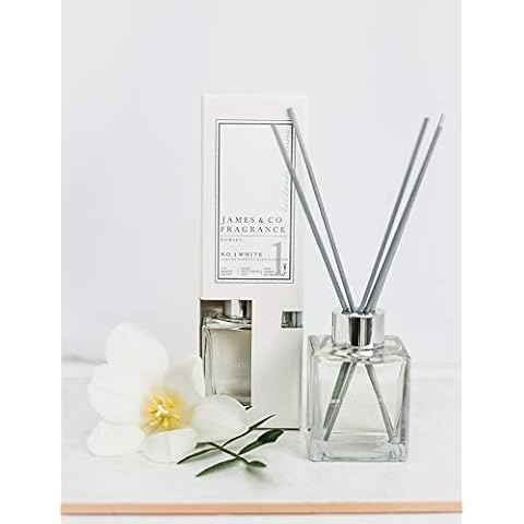 James & Co No.1 White (Wild Flower, Cotton & Lilac) 100ml Home Fragrance Reed Diffuser Set Cover