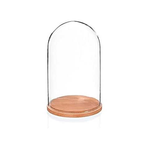 EMH Glass Display Dome with Beech Base Cover