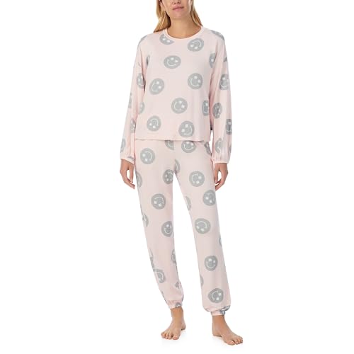 kate spade new york Pajamas for Women 2 Piece Set, Cozy Cotton Blend Sweater Knit Long Sleeve and Pant Lounge Set