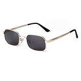 SDINM Polarized Sunglasses Men Women Retro Vintage Square Gold Metal Frame Sun Glasses Fashion Rectangle Shades