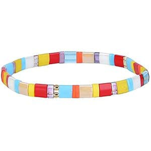 KANYEE Bracelets D&rsquo;amitié Bracelets Perlés Tila Coloré Bracelets élastique Fait Main pour Femme – 40A