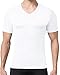 RIKUAOU Compression Shirts for Men V Neck Short Sleeve, Quick Dry Athletic Tops Undershirt for Workout Running White