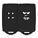 Produktbild kwmobile Autoschlüssel Hülle kompatibel mit Renault 4-Tasten Smartkey Autoschlüssel (nur Keyless Go) - Silikon Schutzhülle Schlüsselhülle Cover Don't Touch My Key Weiß Schwarz