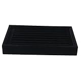 Es kommt ohne Deckel SODIAL(R) Samt Ring Manschette Schmuck Lagerung Anzeige Box Tablett Fall Deckel (Schwarz)