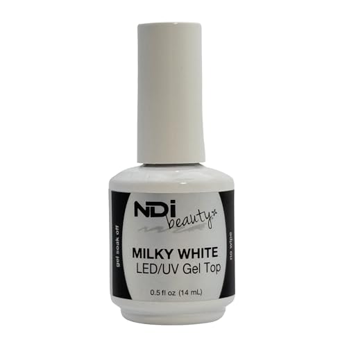 NDI Beauty Milky White (No-Wipe) Gel Top Coat 0.5 Fl Oz