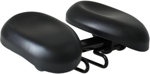 Nozuma ノーズレス自転車シート、人間工学に基づいたダブルパッドシート、大きなヒップエリア、幅広で厚いダブルパッド、ユニセックス、調節可能、快適、衝撃吸収