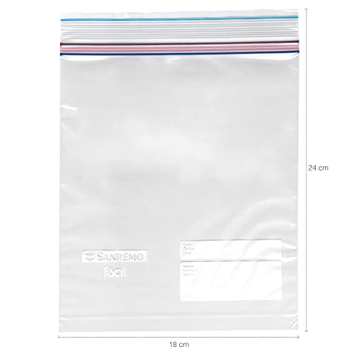 10 Sacos Herméticos Zip Lock Com Fecho Duplo 1L Sacos Plásticos Para Alimentos Sanremo