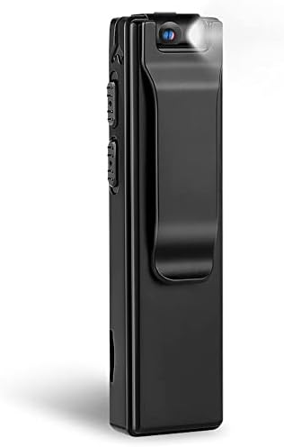 1080P Wearable Body Mounted Camera,Mini Pocket Video Recorder with Metal Body/Auxiliary Light/Motion Detection, Small Camcorder for Law Enforcement (with 32gb Card,Non-WiFi)