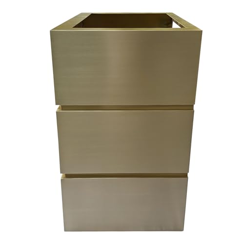 Image of SINDA Brushed Brass Range Hood with a High CFM Built In Vent Includes LED Lights Baffle Filter 36 inchW x 39 inchH x 24 inchD Wall Mount
