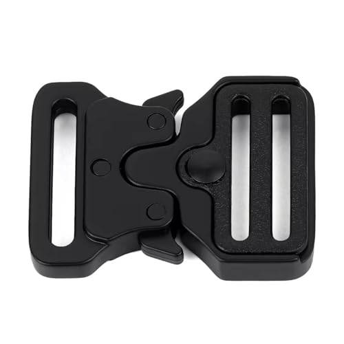 Shenky1 Metall Schnalle für Hundehalsband | 3 cm Breite | Metallschnalle | für Nylongürtel | Schließe | Militärgürtel | Herrengürtel Militär Bundeswehr | für Gürtel 30 mm (Komplett Schwarz)
