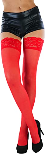 Image of ToBeInStyle Women's Wide Floral Lace Fishnet Thigh Hi Stockings