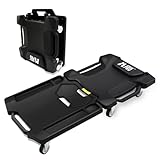 41" Foldable Mechanic Creeper with 6 Swivel Wheels, Low Profile Design with Padded Headrest & Tool Trays, 330 lbs Capacity, Creepers Automotive for Garage Repair