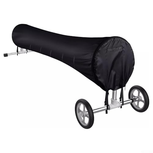 Yuanpgky Carrete de cubierta de piscina para protección para todo tipo de clima, carrete de cubierta solar de polietileno tejido resistente con correas ajustables, se adapta a piscinas de 16/18/20/24