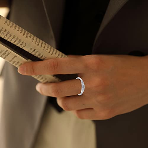 ADRAMATA-3Pcs-Stainless-Steel-Rings-for-Women-Engagement-Wave-Ring-Cute-Love-Knot-Rings-Feather-Band-Rings-Knuckle-Stackable-Rings-Trendy-Thumb-Rings-Midi-Friendship-Rings-Silver-Rings-Jewelry-Size-4-