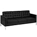 Flash Furniture ZB-LACEY-831-2-SOFA-BK-GG Hercules Lacey Series Contemporary Black Leather Sofa with Stainless Steel Frame