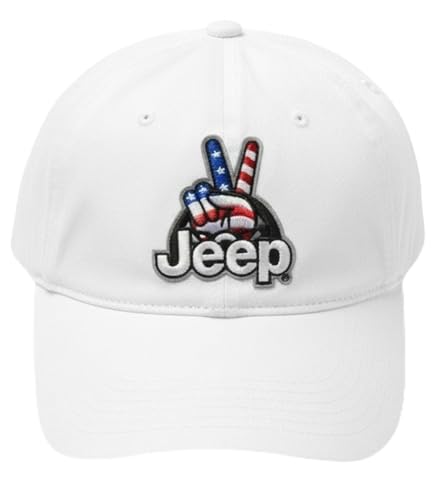 Casquette Jeep Wave USA blanche en coton doux ajustée contre le soleil