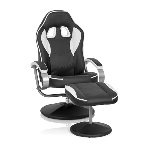 hjh OFFICE Gamer PRO WH 110 Kunstleder schwarz/weiß 729000 One Size