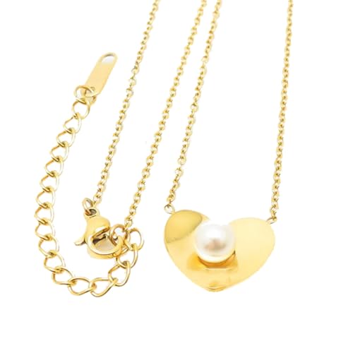 Cute Stainless Steel Heart Necklace for Women - Minimalist Style