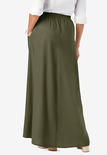 Jessica London Women's Plus Size Linen Maxi Skirt2