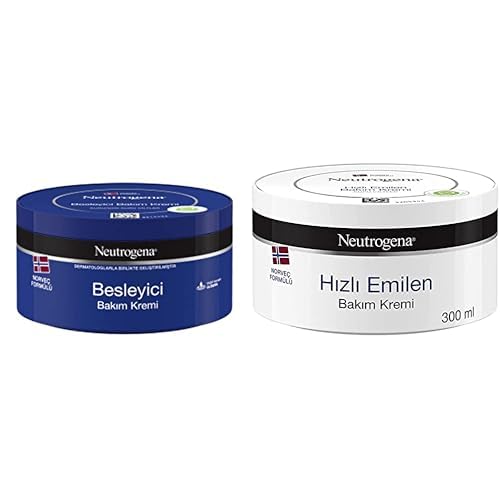 neutrogena norveç formülü besleyici bakım kremi 300 ml ve neutrogena hızlı emilen bakım kremi (300 ml)