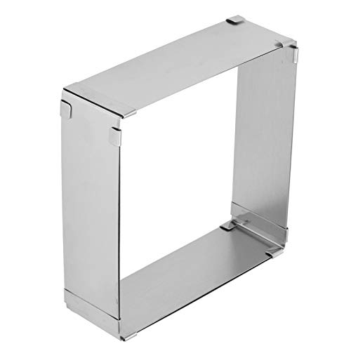 Consejos para Comprar L molde los mejores 5. 44 Molde Cuadrado para Mousse, Molde de Acero Inoxidable Ajustable para Mousse, Anillo Cuadrado Retráctil para Tartas, Galletas y Pastelería de Bricolaje (L)