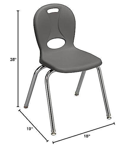 Image of Learniture LNT-116-CSW-GT Learniture Structure Series School Chairs for Classroom, 16 inch Seat Height, Graphite, Pack of 4