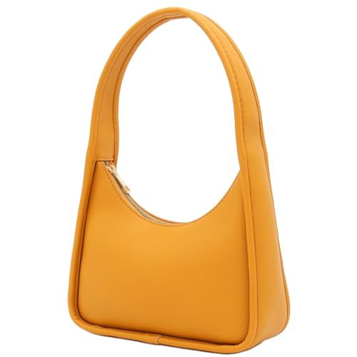 Image of Small Minimalist Shoulder Bag for Women, Faux Leather Underarm Purse, Chic Top Handle Handbag for Everyday